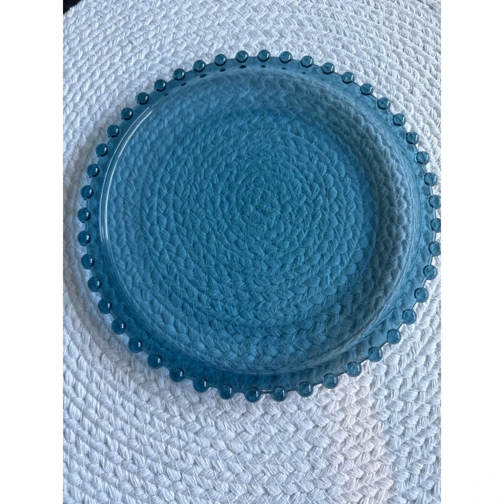 Candlewick Salad Luncheon Plate Set of 6‎ MCM Teal Blue 8